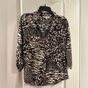 Sophie Rue Multicolor Animal Print Button-Down Shirt